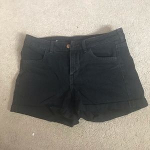 Black Denim Shorts